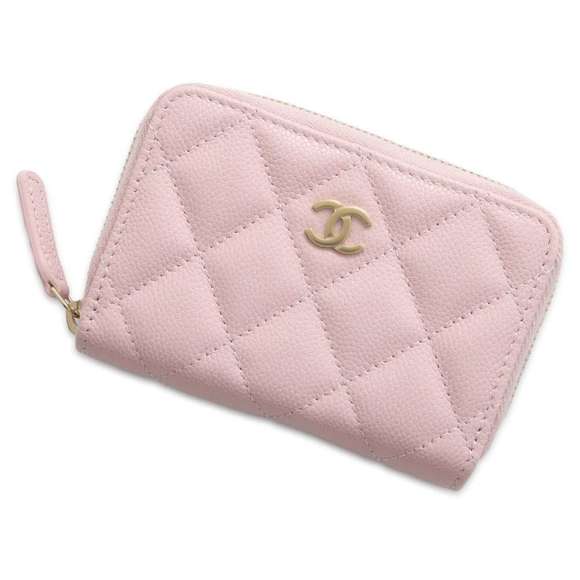 Chanel Coin Case Zip Matelasse Coco Mark Caviar Skin - Picture 1 of 6